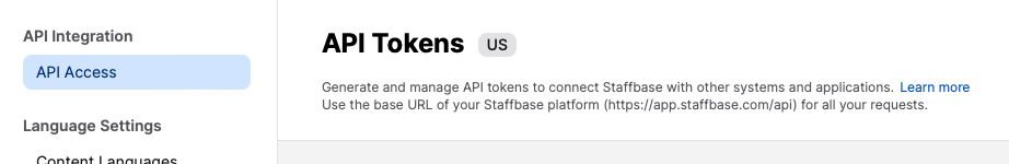 API Access tab